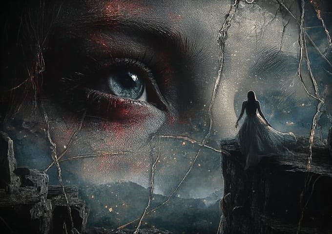 illustrate a dark horror book cover that terrifies readers