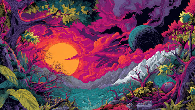 make custom illustration psychedelic trippy artwork