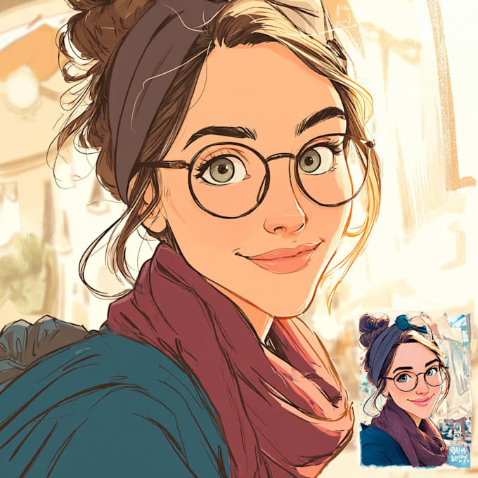draw your cartoon portrait in disney style