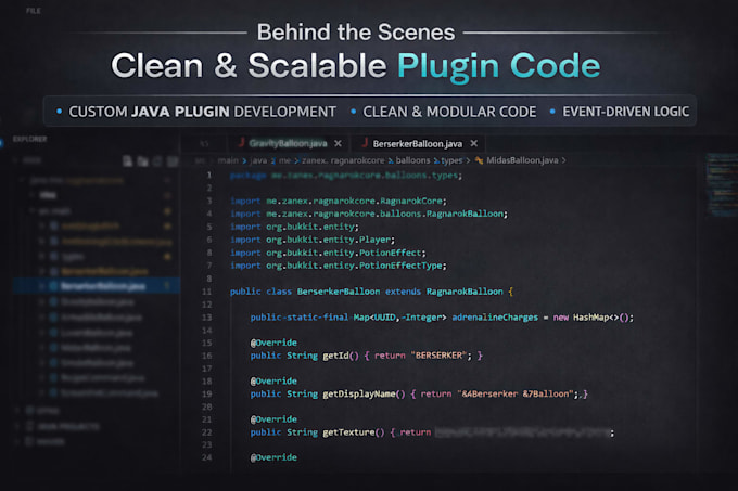 code custom minecraft java plugins for your server