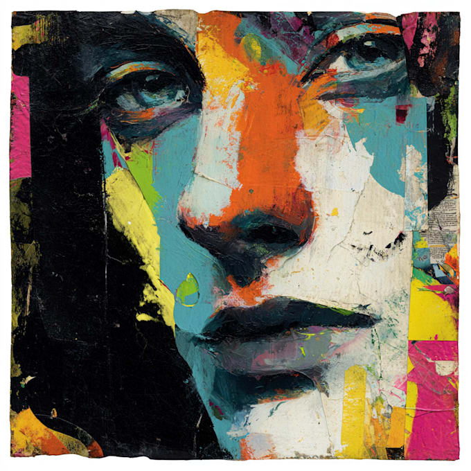 make abstract painting art or color abstract portrait
