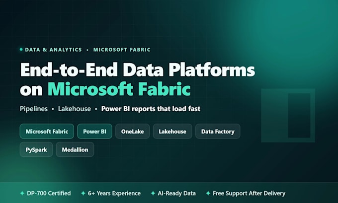 build microsoft fabric solutions, data analytics, and power bi dashboard