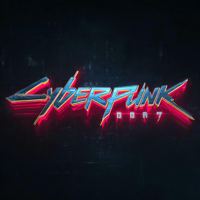draw futuristic cyberpunk logo or typography