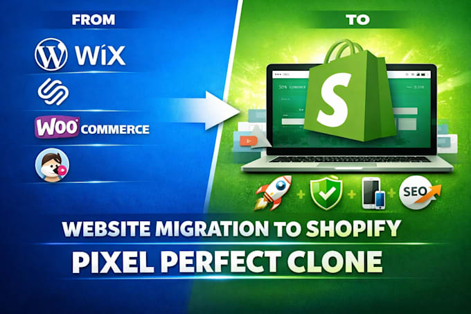 duplicate copy clone wordpress squarespace wix prestashop woocommerce to shopify