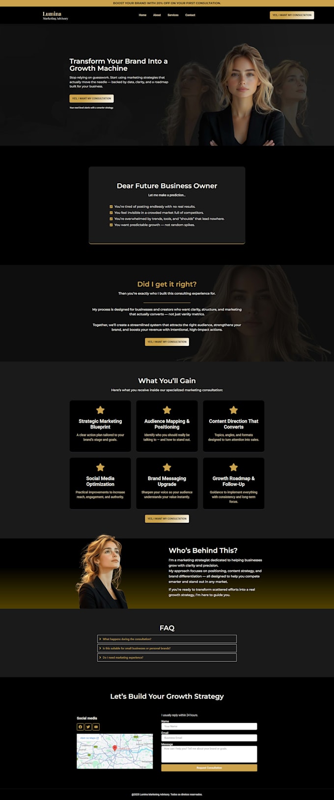 build a professional landing page for service professionals