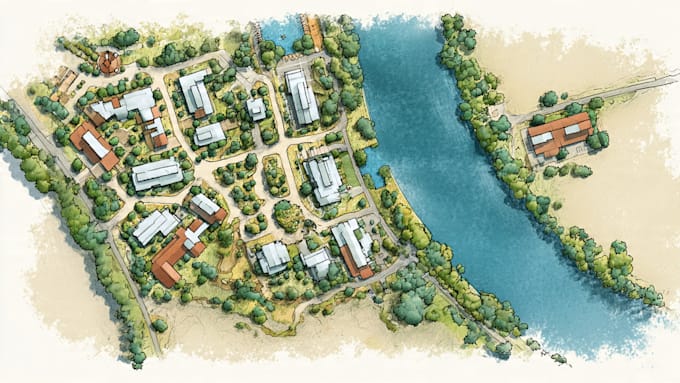 professionally draw map illustration or site plan