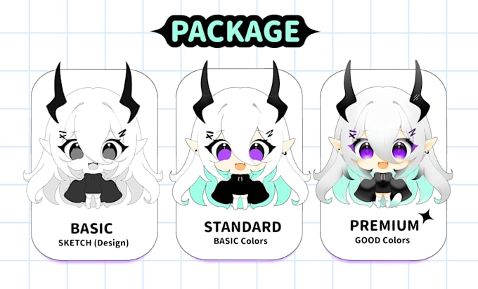 design cute chibi oc, pngtuber, or vtuber for you