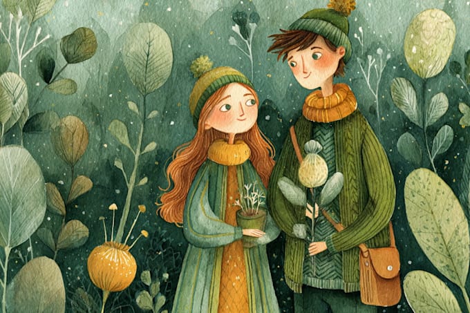 create watercolor illustrations for KDP children book basic