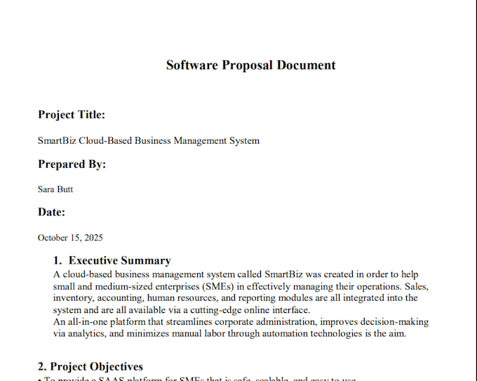 create professional software proposal