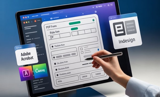 create interactive pdf editable fillable pdf on acrobat, canva, indesign