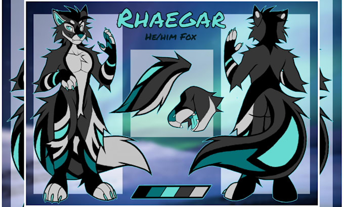 Draw furry ref sheet fursona ref sheet anthro character design by Dave ...