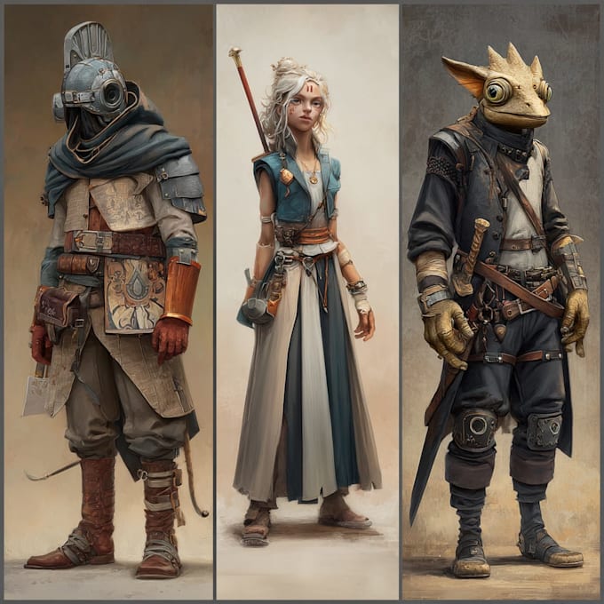 Draw sci fi or fantasy concept art illustration characters by ...