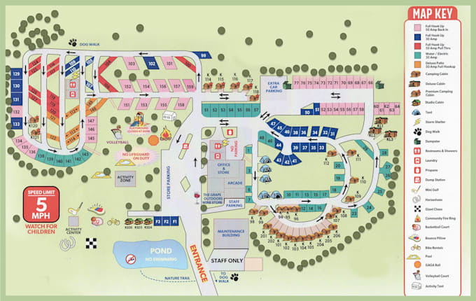 Design professional rv park, campground, site and custom vector maps by ...