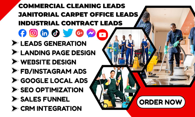 Commercial cleaning leads janitorial carpet office ads industrial ...