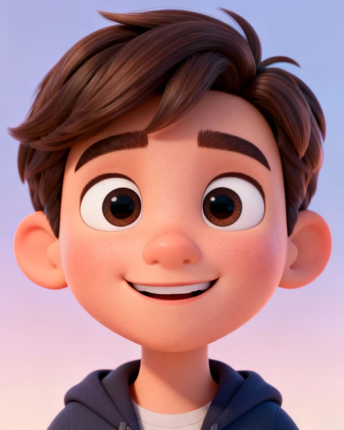 Create 3d cartoon character illustrations in pixar inspired style using ...