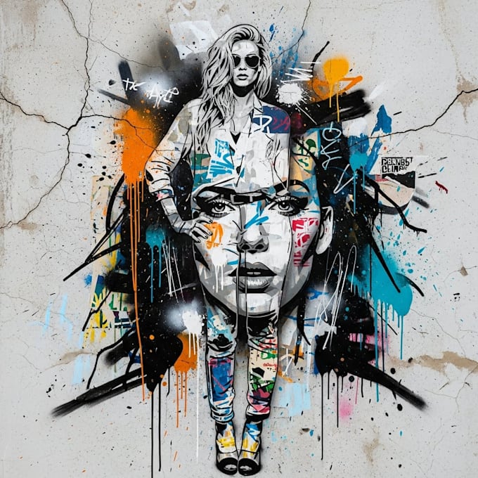 do a creative graffiti stencil for spray painting