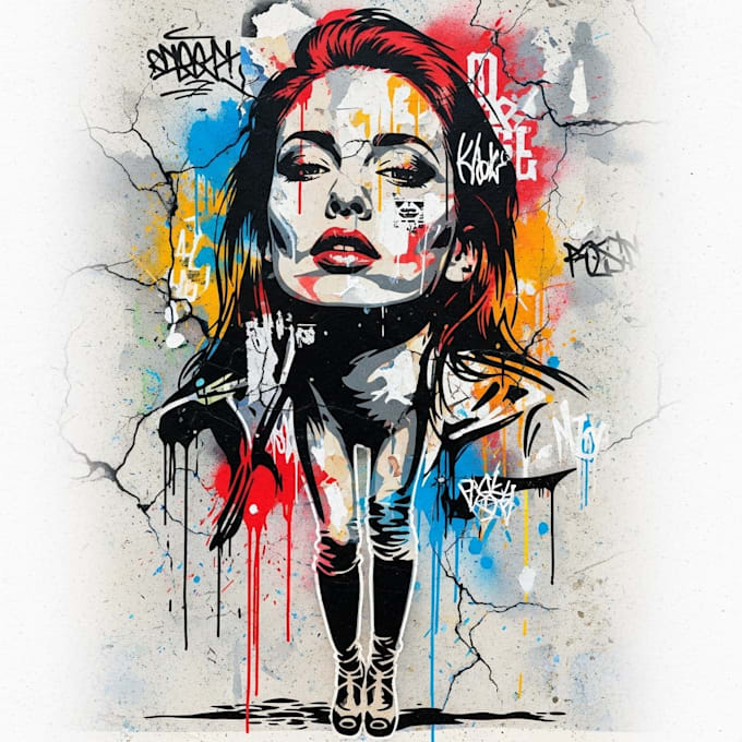 make multi layer stencil illustration for wall spray