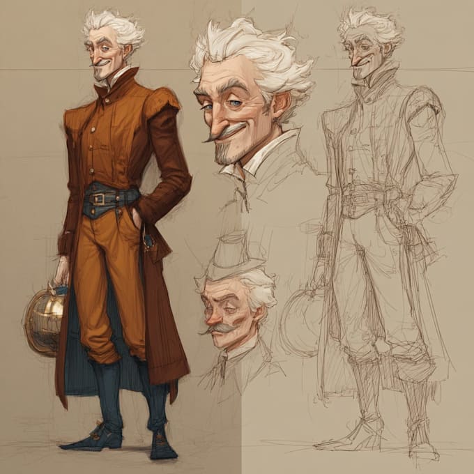 make a character sheet with a unique art style