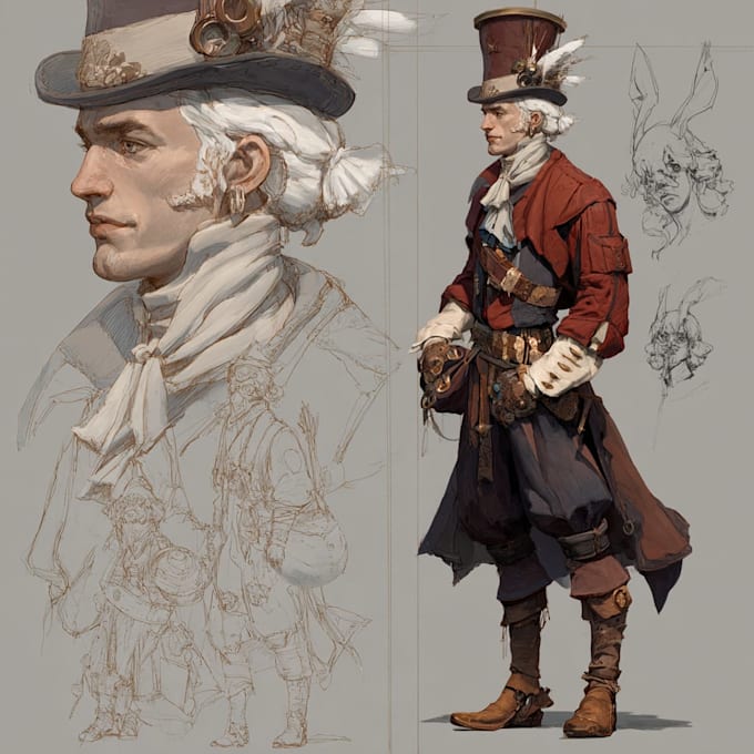 Hacer diseño de arte conceptual de personajes