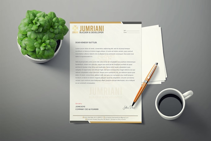 design a professional company letterhead and stationery