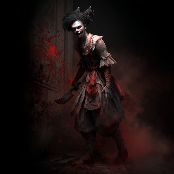 design a horror art and horror character design