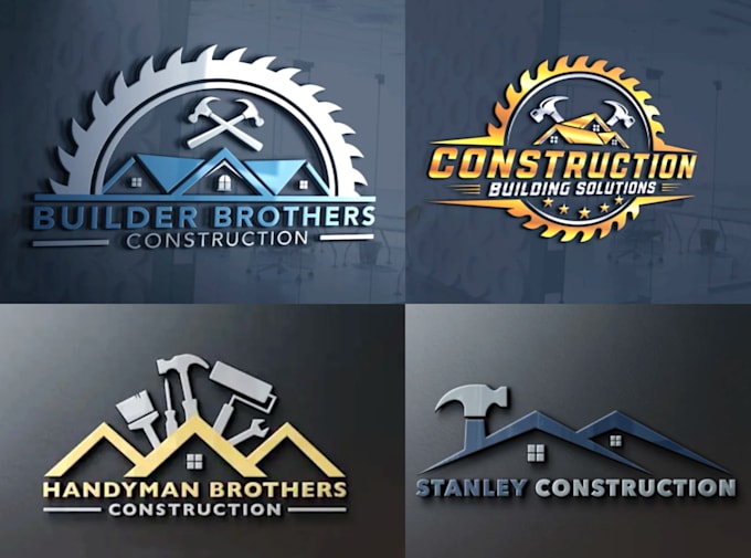 create a construction, real estate, excavator, property logo