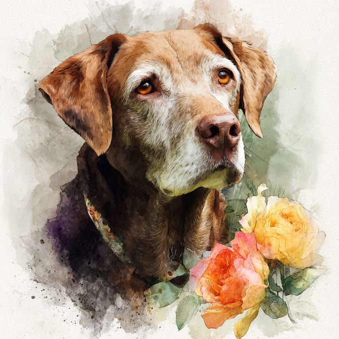 draw a custom memorial pet portrait from photo