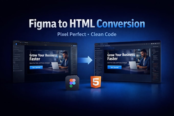 convert figma or PSD designs to clean responsive HTML CSS bootstrap, tailwind