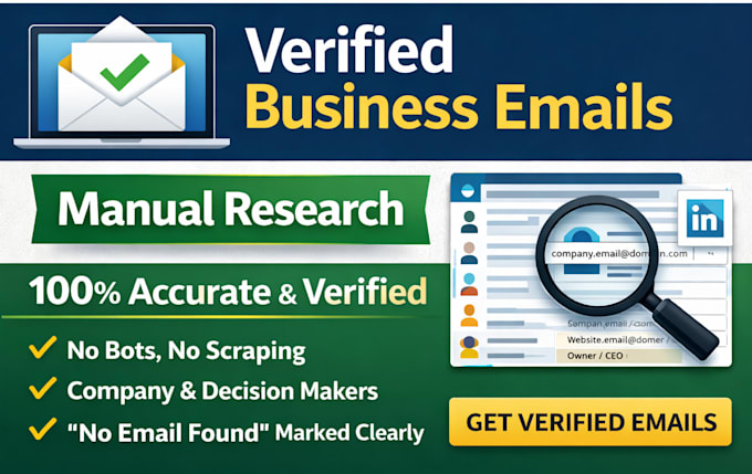 find verified business email addresses manually