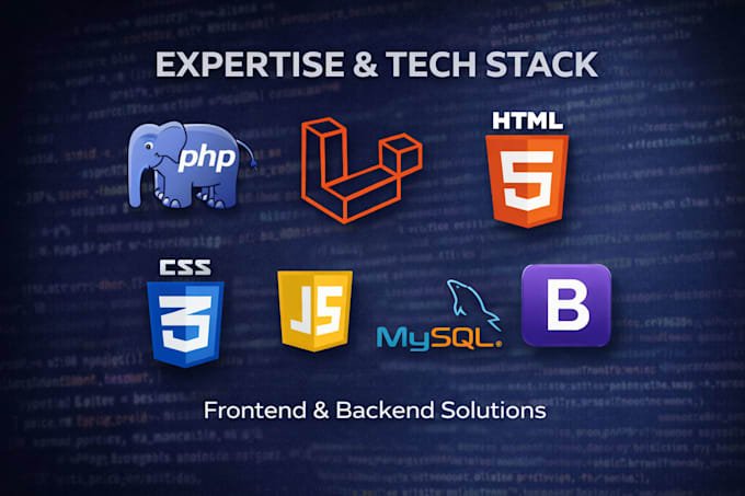 fix or customize PHP, laravel, HTML, CSS, javascript websites and mysql