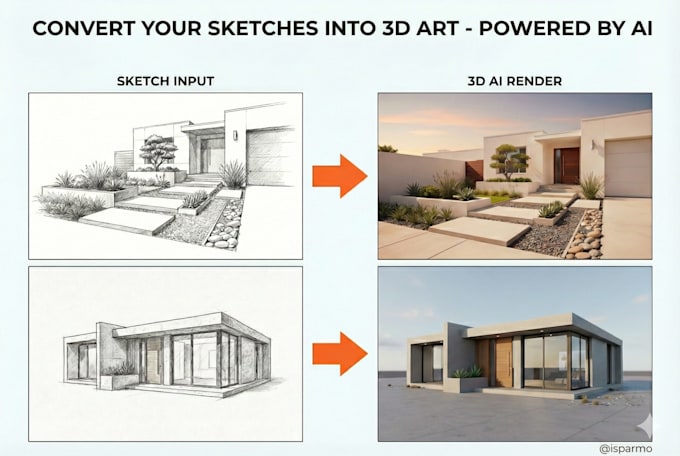 convert sketch to 3d realistic image ai powered