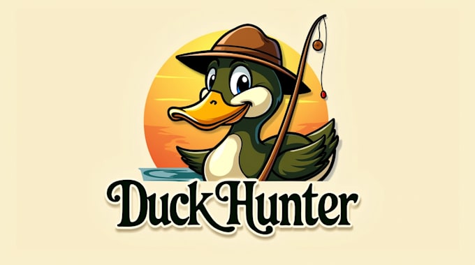 design outstanding duck hunter mascot logo