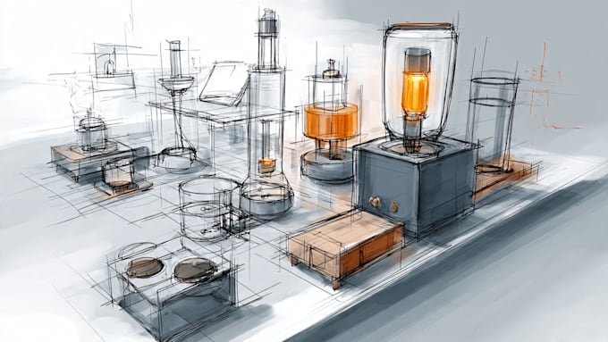develop industrial and product design concept by sketches