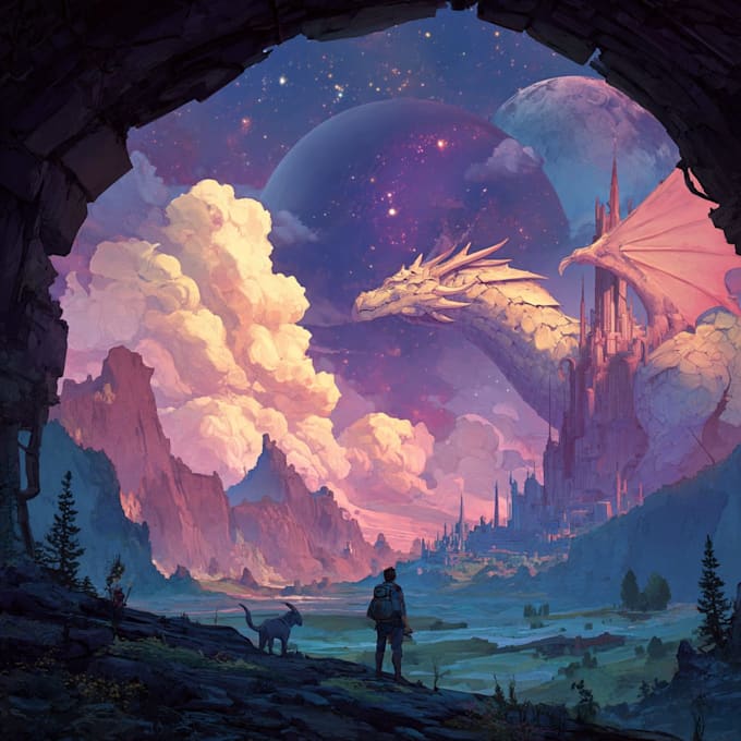 draw a unique fantasy illustration