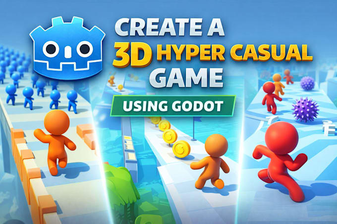 create a custom 3d hyper casual game using godot