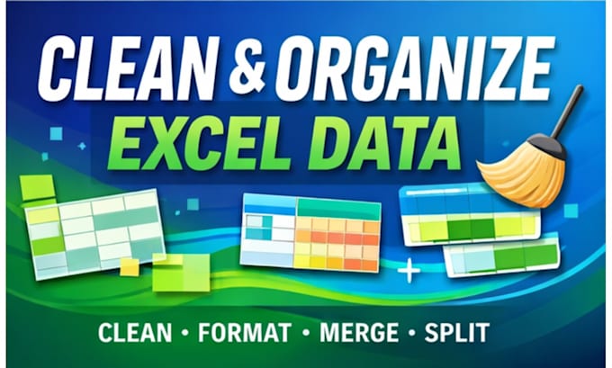 expert in cleaning, formatting, merging, and splitting excel datasets