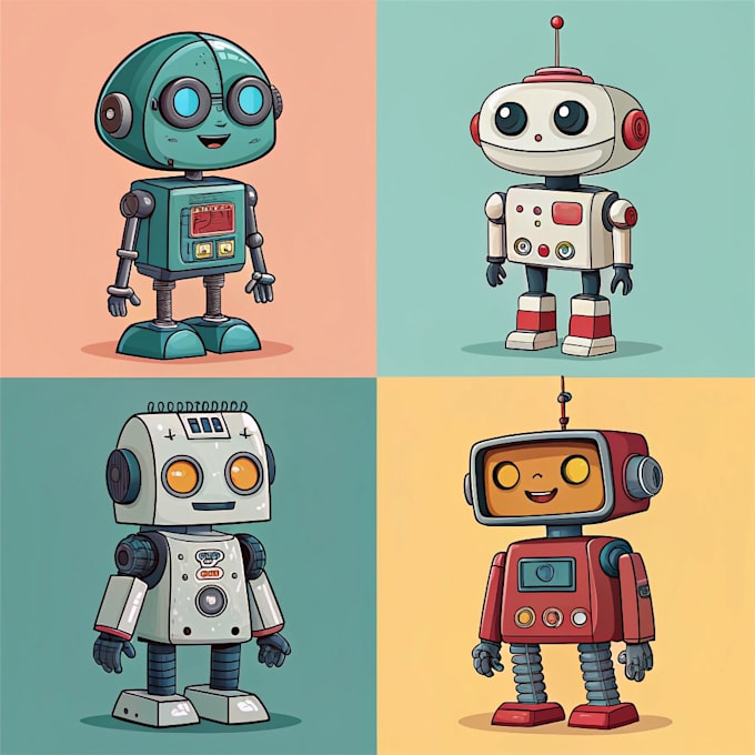 draw robot characters for you
