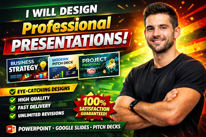 design a modern pitch deck presentation for your startup