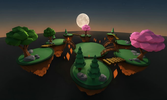 build stylized roblox maps, low poly assets and 3d models