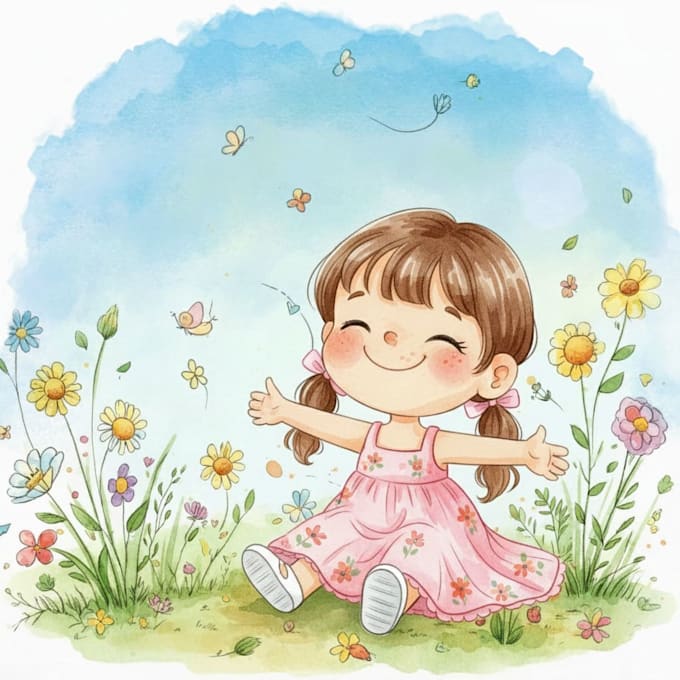 create watercolor illustrations for kids books