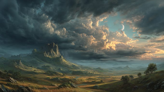 do fantasy background and landscape