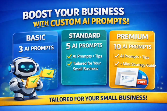 create custom ai prompts for small business marketing and content