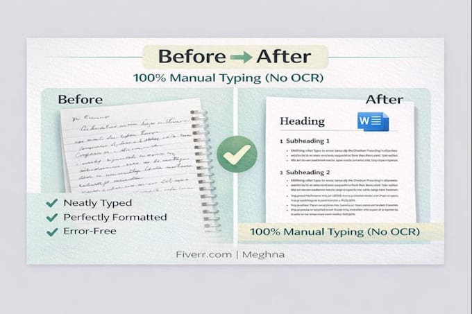 do accurate fast typing and handwritten notes service