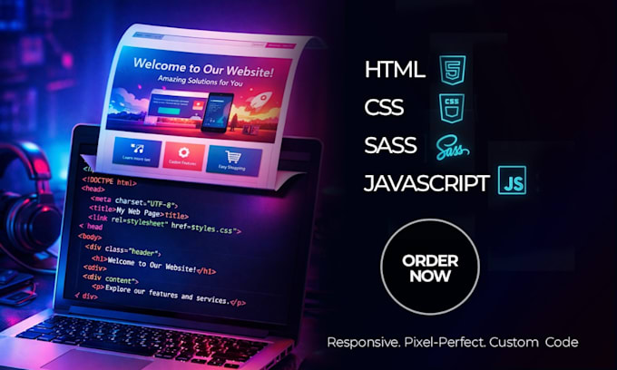 build a responsive website using html css and javascript