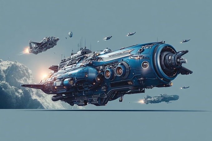 do a sci fi spaceship art