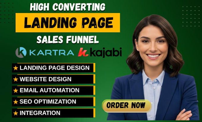 build high converting sales funnel, kajabi funnel, clickfunnels website