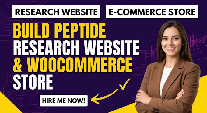 build a peptide research website and woocommerce store