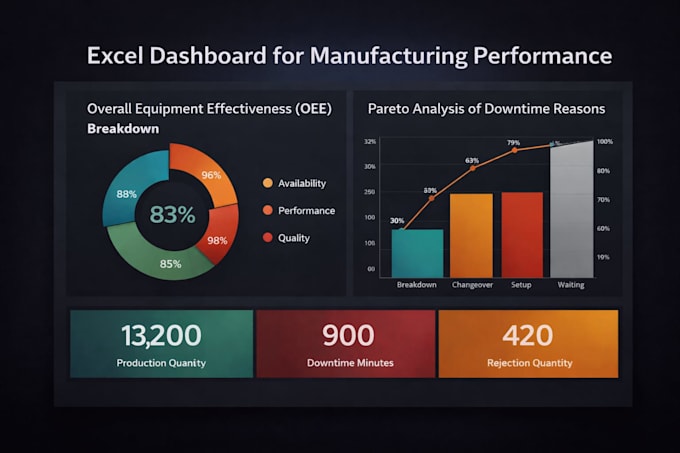 build manufacturing KPI and six sigma dashboard in excel and power bi