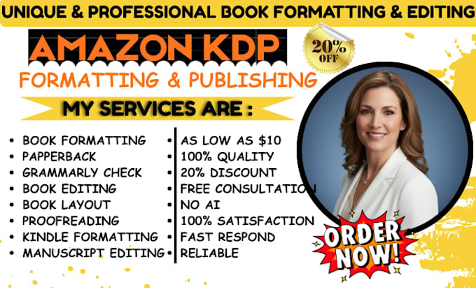 do book editing, proofreading, kindle and paperback formatting for amazon KDP