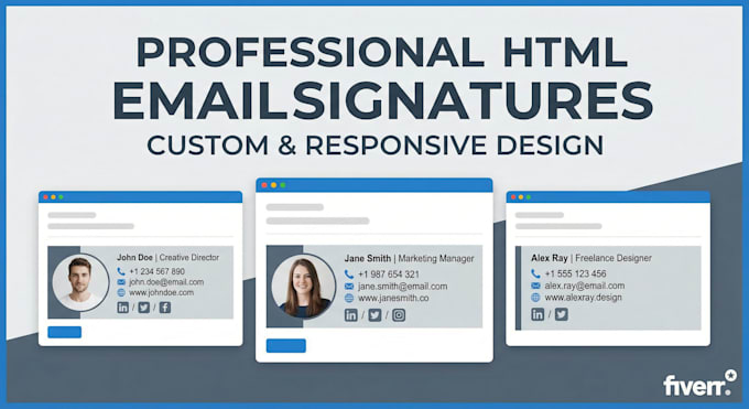 design a professional clickable HTML email signature